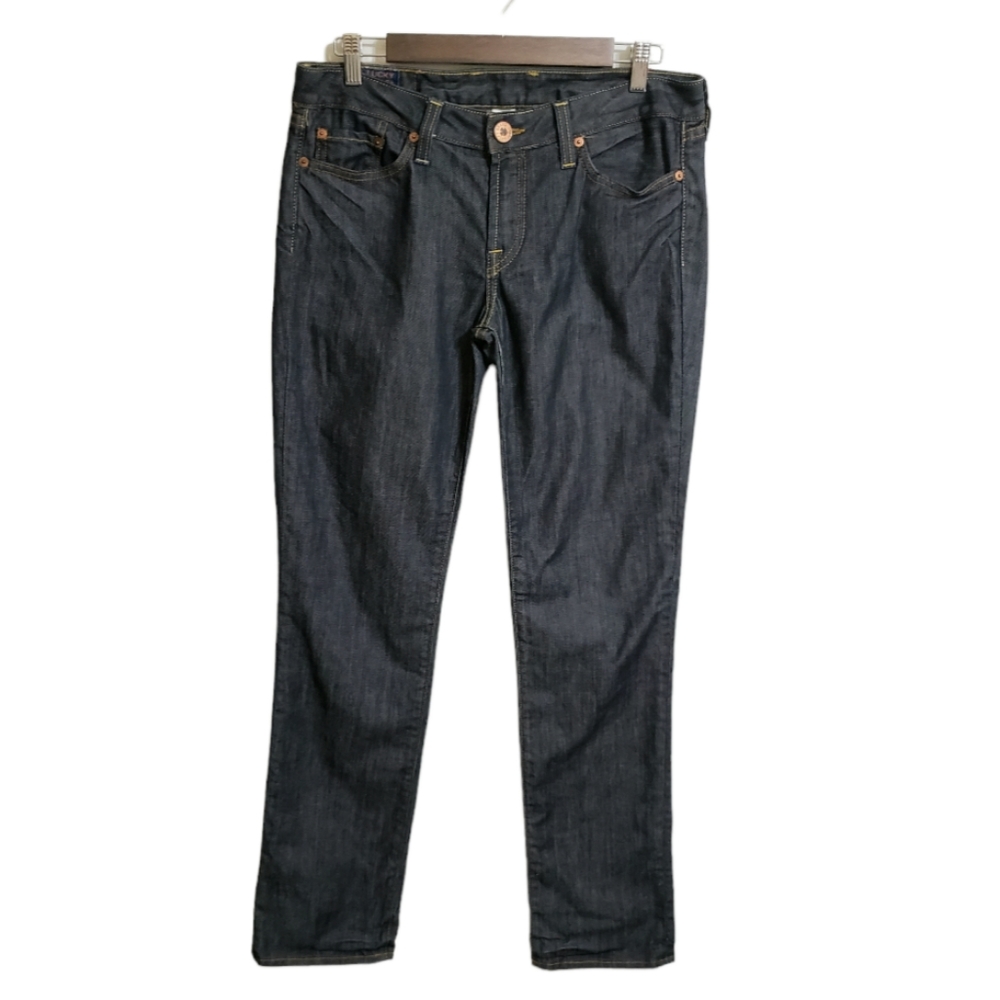 Lucky Brand Women's Straight Leg Jeans - Dark Blue Denim